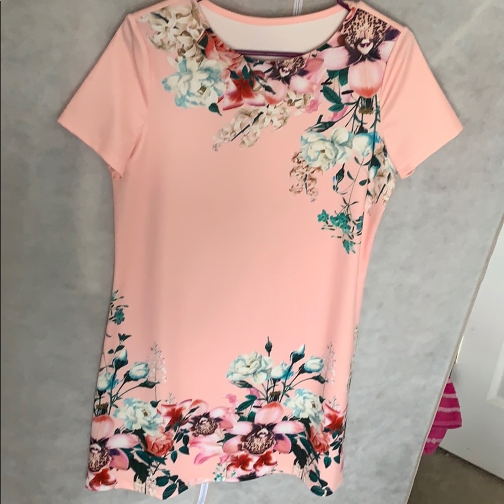 Pink floral dress
